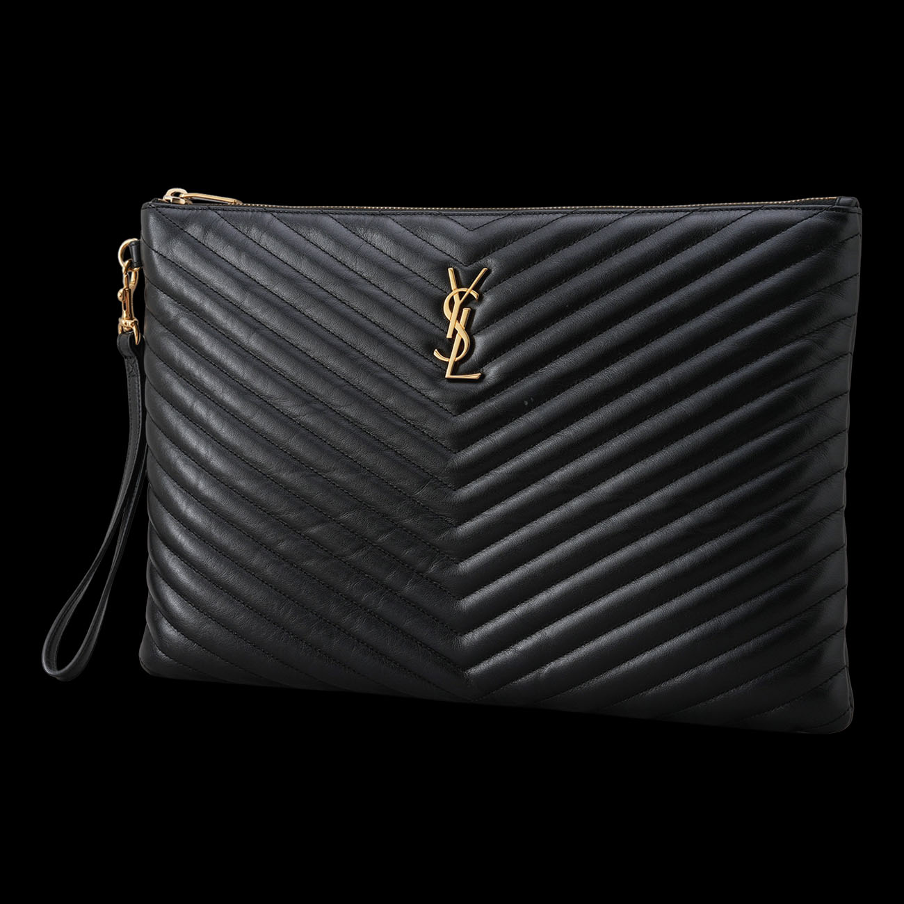 YVES SAINT LAURENT(USED)생로랑 440222 모노그램 쉐브론 클러치